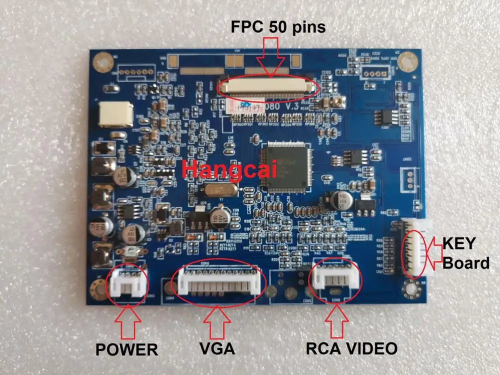 Imagem -02 - Painel de Exibição com Polegadas Tela Lcd com 640x480 50 Pinos Placa de Controle Vga av Lcd