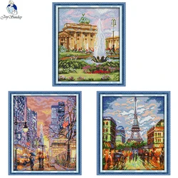 DIY handmade scenery series printed cross stitch 11CT 14CT count canvas fabric needle and thread embroidery set home decoration