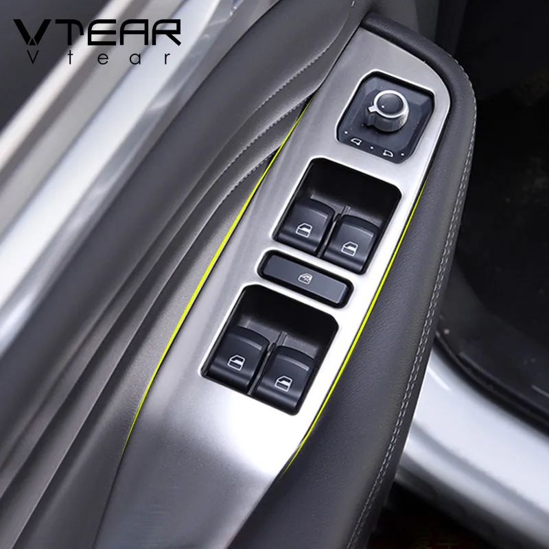 Vtear for Haval F7 F7x Car Window Switch Panel Trims Stainless Steel Decorative Interior Parts Frame Mouldings Accessories Auto