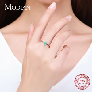 Modian 925 Silber Sterlin Mode ovale Fingerringe für Frauen eleganter Paraiba Turmalin 8 Hauptverkäufe Frauen -LV -Gürtel - №5