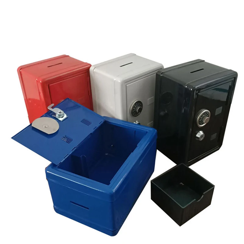 Kid Gift Key Lock Safe Case Creative Piggy Bank Metal Saving Box Password Digital Coin Cash Organizer Secret Hidden Storage Box