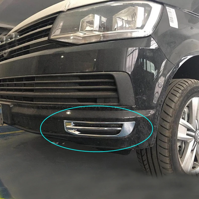 For VW Volkswagen Transporter (T6) Caravelle 17-18 Chrome Front Rear Reflector Fog Light Lamp Cover Trim Foglight Bumper Molding