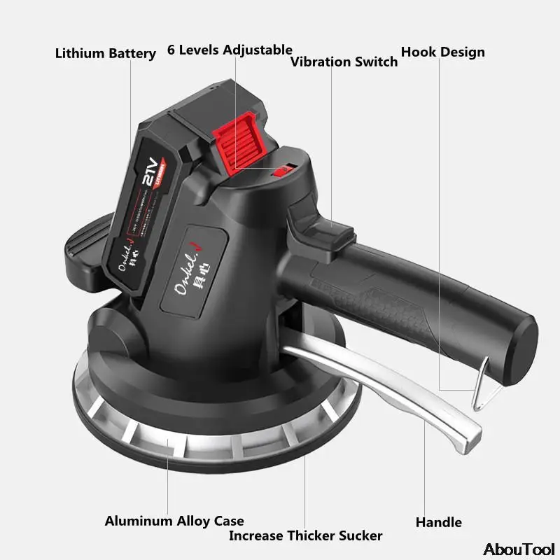Imagem -02 - Máquina de Vibração de Telha e Piso Ferramenta Automática Portátil Bateria de Lítio Ferramenta Profissional de Energia de Telha