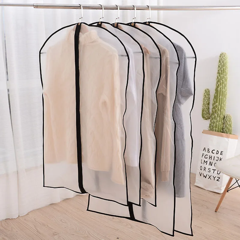 Household Clothing Dust Cover Wardrobe Coat Storage Cover Hanging-type Suit Protect Waterproof Organizer Bag Hanging Dust Cover