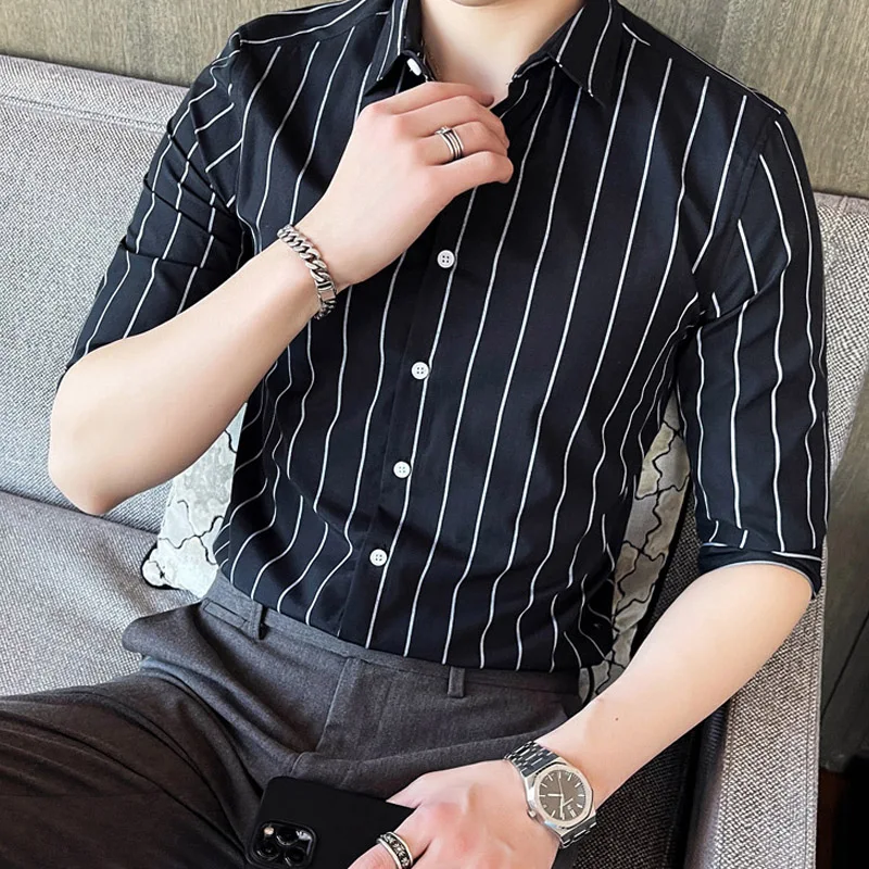 korean style dress shirts men Korean design summer shirt for men