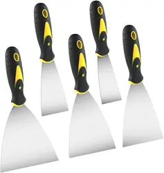 5Pcs Paint Knife Set, Putty Knife Scraper, Spatula, Metal Scraper, Used For Wallpapering And Dealing With Wall Cracks