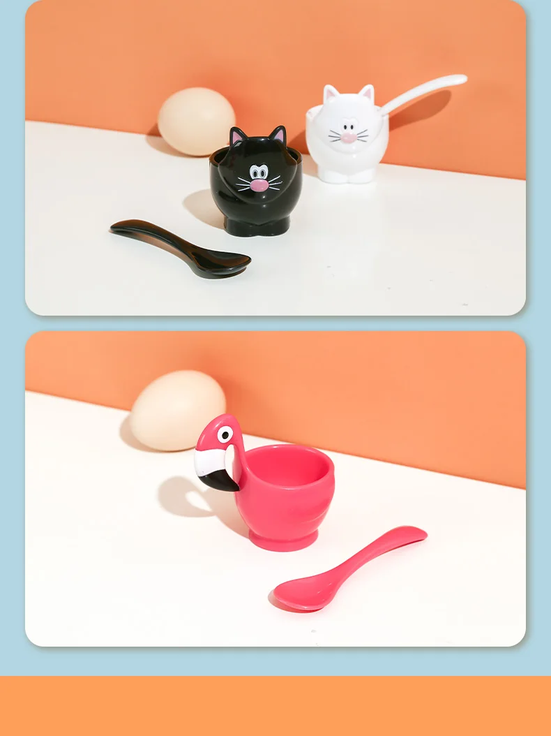 Vicloon 6 Portauova, Portauova per Colazione, Portatile Tondo Egg Cup Servire l'uovo della Colazione, Portauovo Plastica, Porta Uovo sodo per Bambini, Bianco