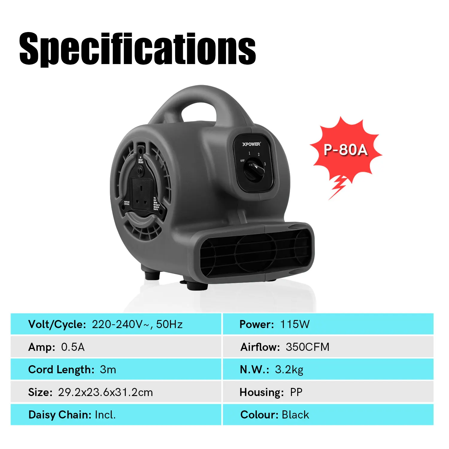 XPOWER أسود قوي السجاد مجفف الهواء منفاخ المهنية في الهواء الطلق الحديقة البيت فندق سوبر ماركت الهواء المحرك منفاخ الصناعية