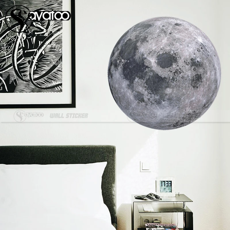 Full Moon Wall Sticker Space Galaxy Vinyl Decal Astronomy Planet Moonlight Universe Kids Bedroom Home Decor