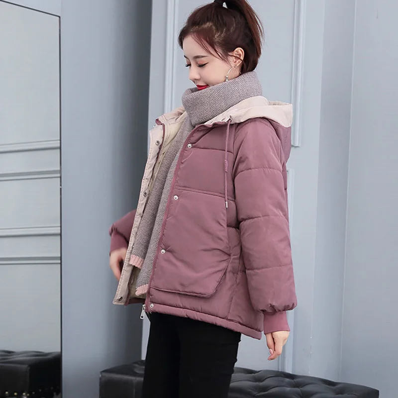 

Women's Short Down cotton coat Winter Jacket Coats Casual Bread coat Loose Thick Warm Cotton coats Plus size Parka Overcoat 90kg