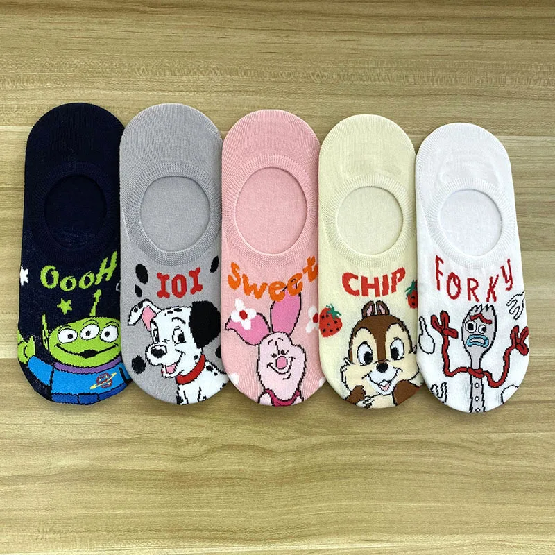 Disney Girl Summer Cotton Socks Cute Cartoon MIckey Mouse Frozen 2 Women\'s Socks Breathable And Invisible Soft Short Socks