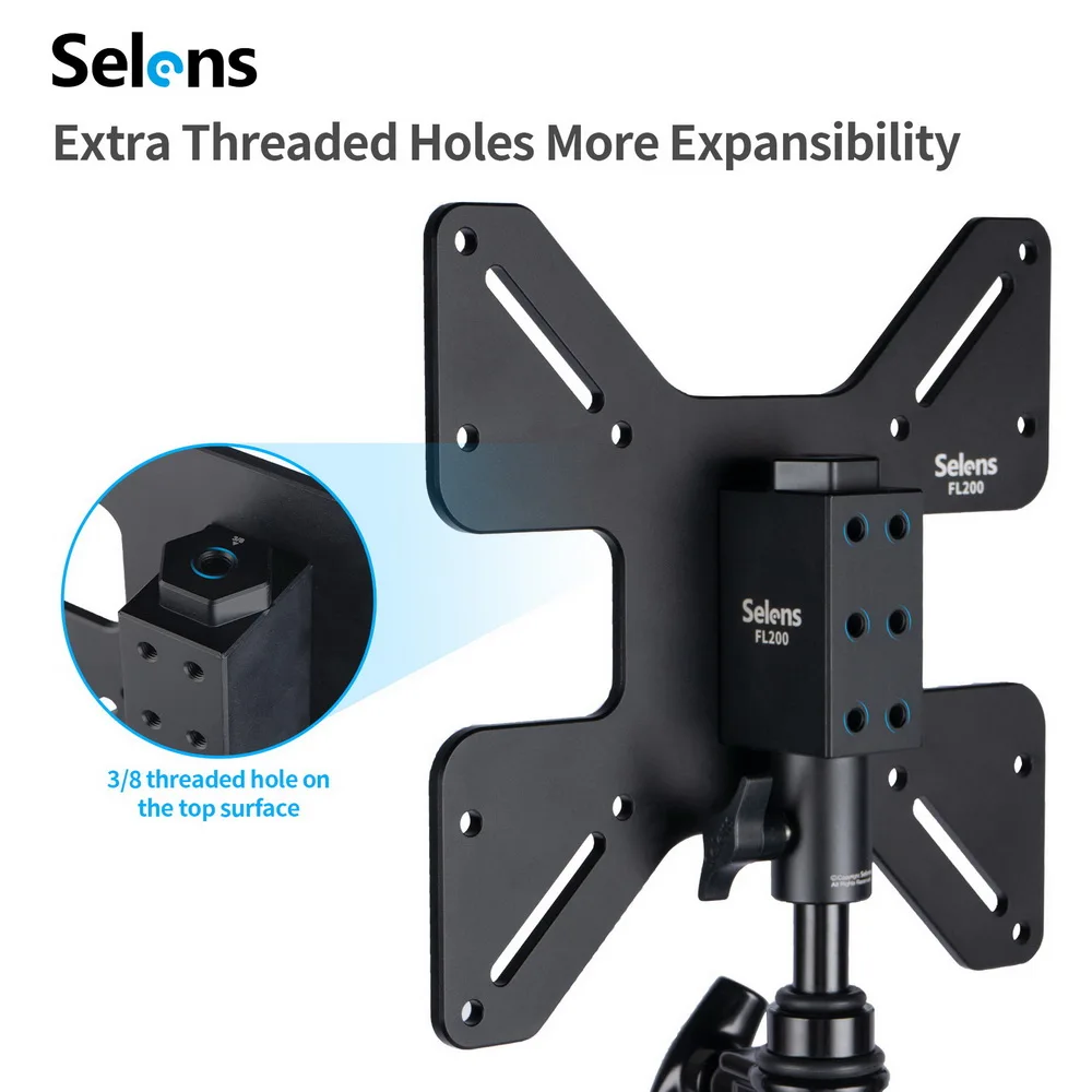 Selens TV Mount  Bracket Stand Attachment and Wall Mount Removable VESA 200x200CM Plate for Monitor  TV Screen Photo Studio