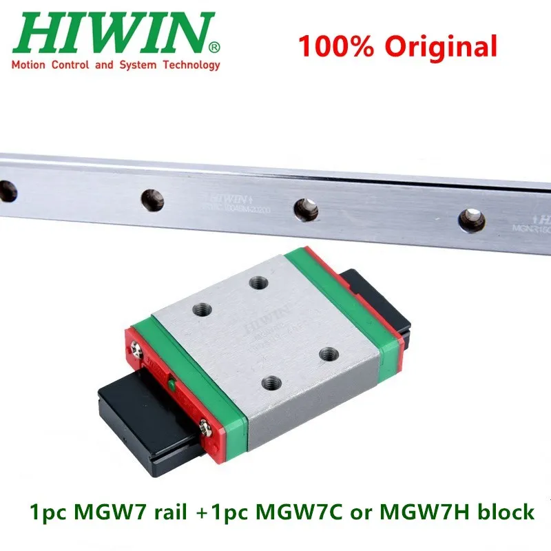 1PC Hiwin linear guide MGW7 100 150 200 250 300 330 350 400 450 500 550 mm MGWR7C rail + 1PC MGW7C or MGW7H block carriage