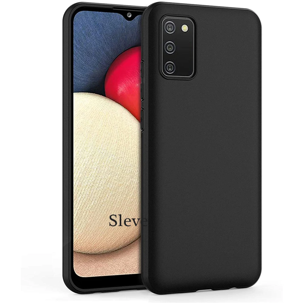 Case for Galaxy A02S SM-A025F Black Soft TPU Matte Shockproof Cover for Samsung Galaxy M02S SM-M025F