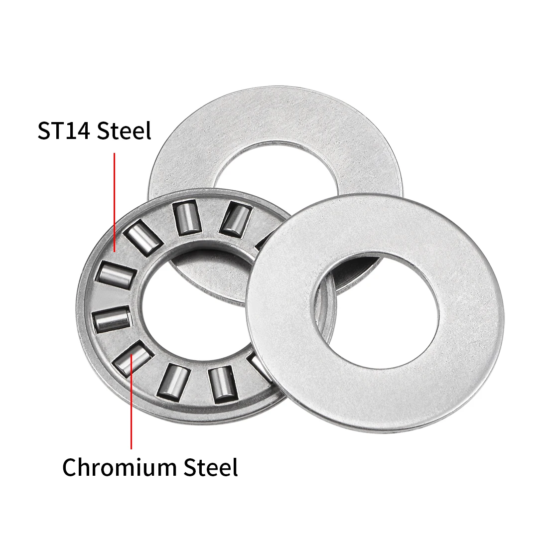 uxcell 3pcs TC613+2TRA Needle Roller Thrust Bearings with Washers 3/8