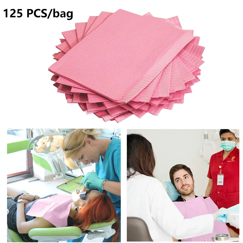 125 Pcs/pack Dental Disposable Bib Towel Waterproof Dentist Medical Paper Scarf Tattoo Clean Pad Mat Tablecloths Dental Supplies