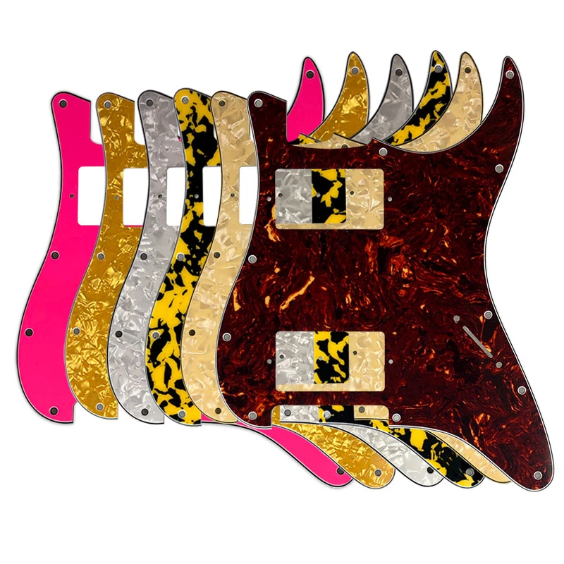 Pleroo Guitar Accessories Pickguards No Control Hole With 11 Screws For Fender Standard ST HH Strat Guitar With PAF Humbu