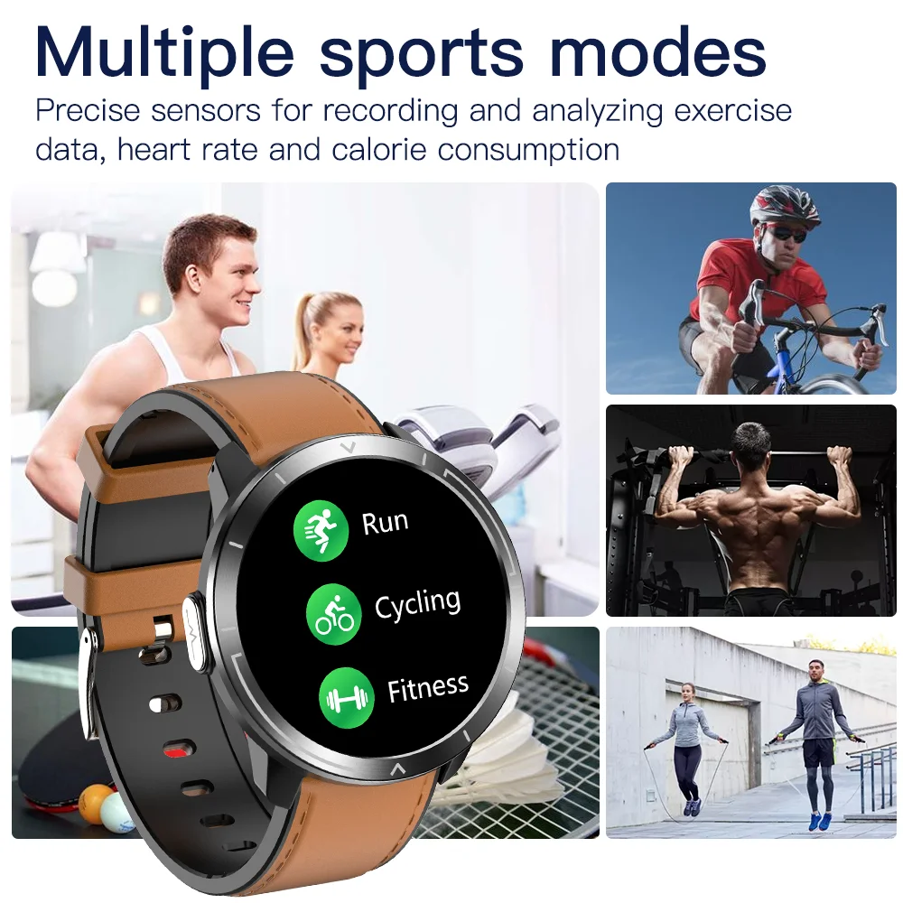 Reloj inteligente PPG ECG para hombre y mujer, accesorio de pulsera resistente al agua IP67 con control del ritmo cardíaco y de la temperatura corporal, completamente táctil