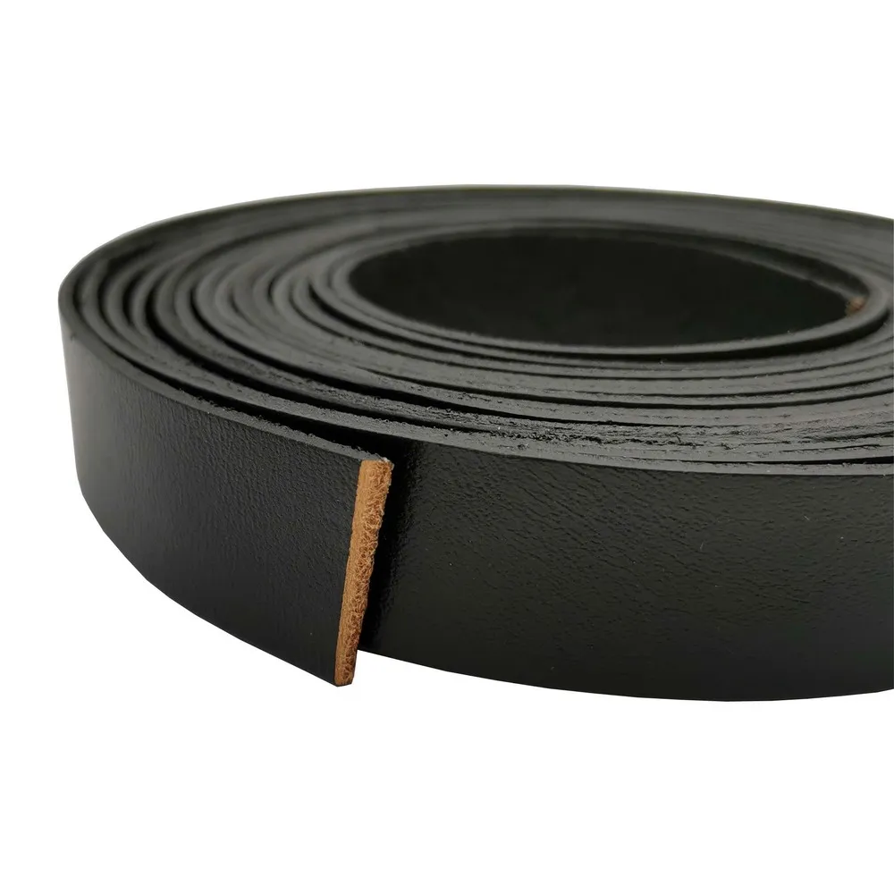 

2cm Wide Black Flat Leather Band Genuine Cowhide Leather Strip Jewelry Making or Decor 20mmx2mm 2mm Thick