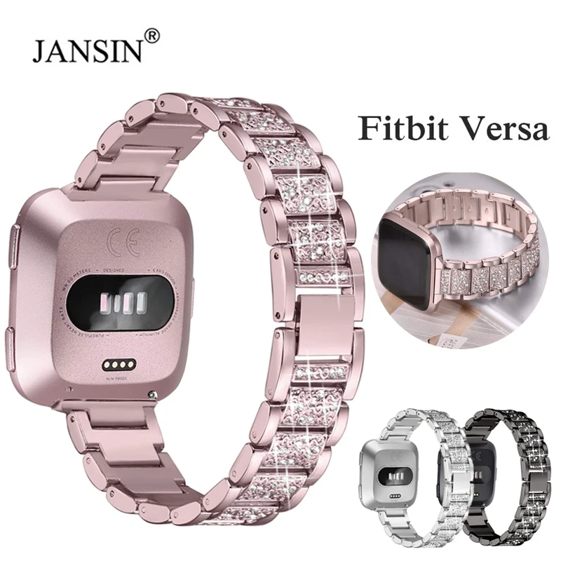 Bling Bands For Fitbit Versa/Versa 2 Women Diamond Watch Band For fitbit versa 3 / versa lite & SE Stainless Steel Wrist Strap