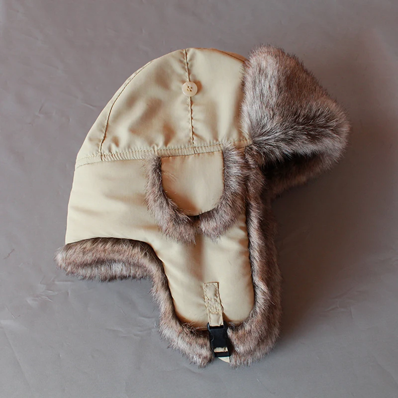 Unisex Winter Warm Russian Hats Faux Fur Trapper Hat for Men Women Windproof Bomber Hat Ushanka Ear Flap