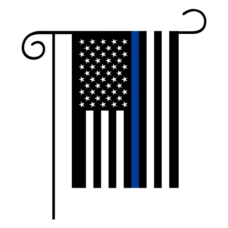 xvggdg   1X1.5FT custom  Garden Flag  US 30x45cm Thin Blue Line Garden flag American Police Garden Flag