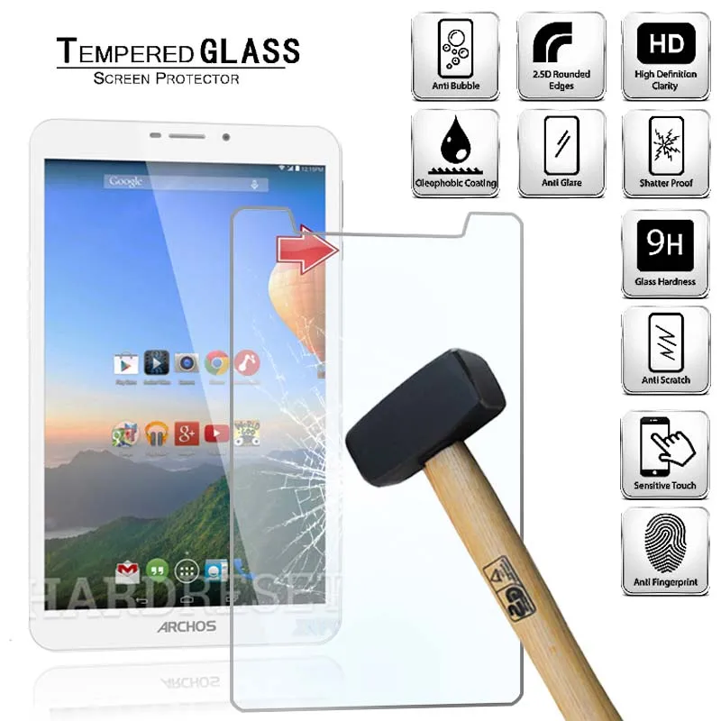 Tablet Tempered Glass Screen Protector Cover for Archos 80b 80c Xenon Anti-Vibration and Anti-Scratch Tempered Film