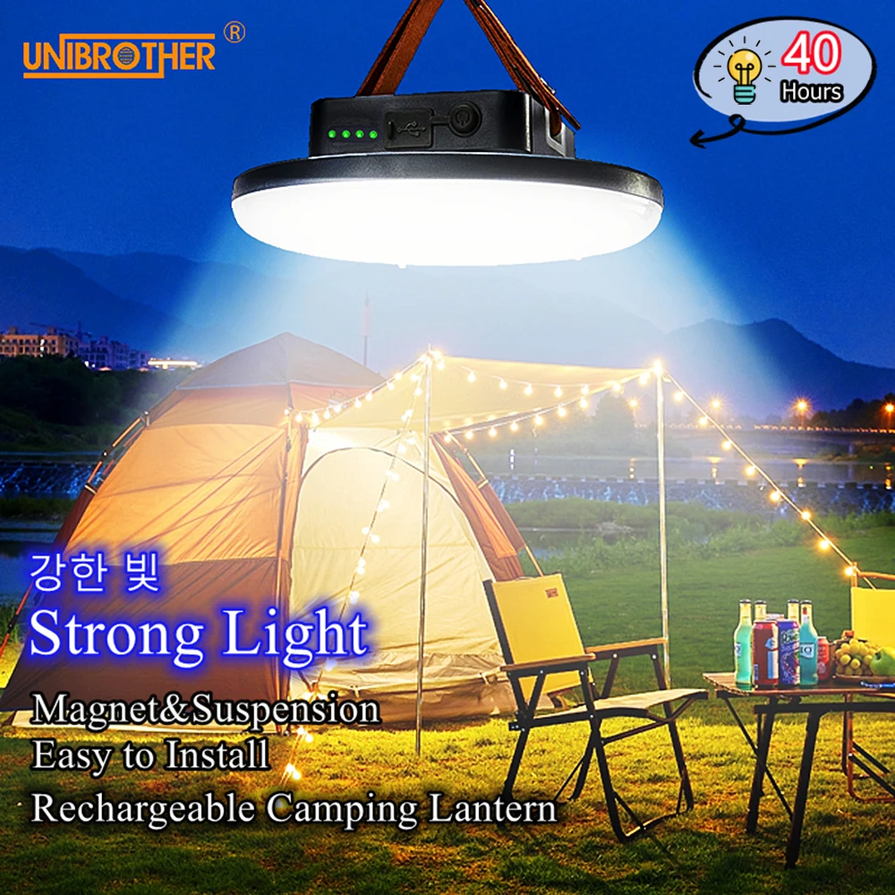 13500maH 60W Rechargeable LED Camping Lantern with Magnet Strong Light Portable Flashlights Tent Lights Work Repair Lighting