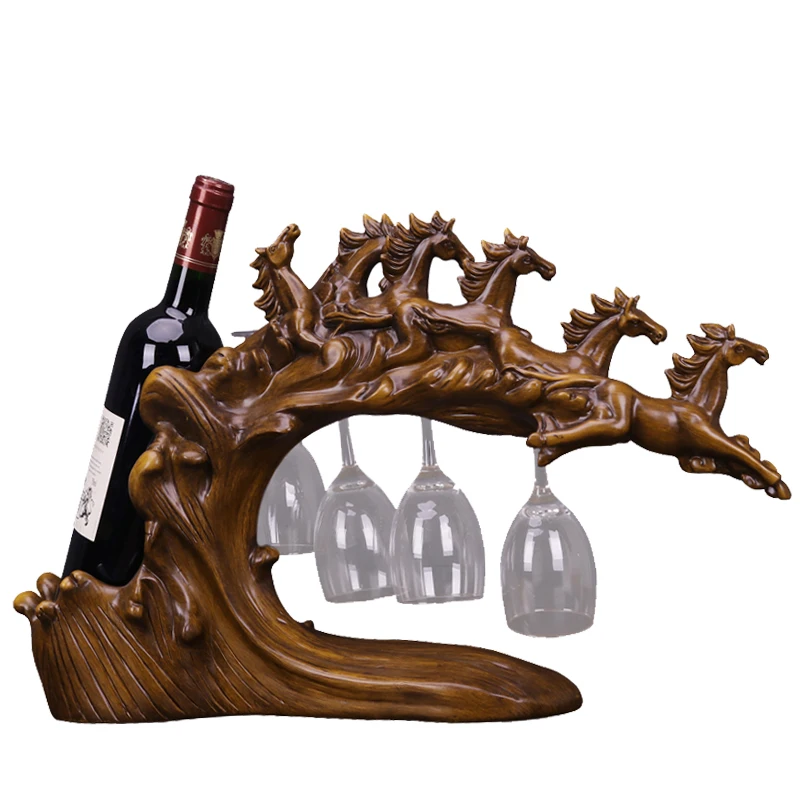 

TT Nordic Creative Wine Rack Wine Cabinet Decoration Horse Ornament Home Living Room Entrance TV Cabinet Decoration