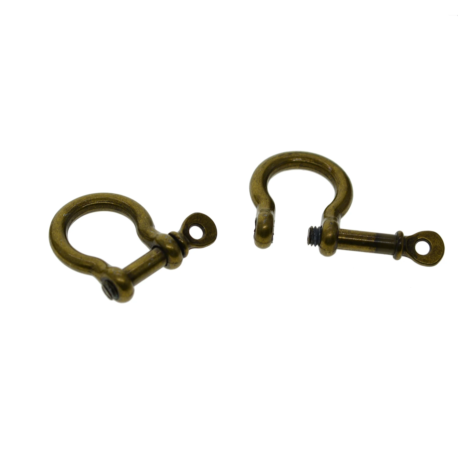 wholesale 50 bronze alloy screw pin lock U hook shackle leather bangle connector joint horse shoe keychain lanyard FOB EDC DIY