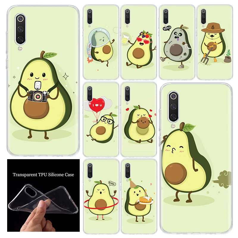 Cute Avocado Cartoon Soft Phone Case for Xiaomi Redmi Note 13 12S 12 11S 11 11T 11E 10S 10 Pro Plus 9S 9 8T 8 7 Cover Coque Shel