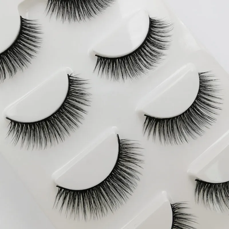 YSDO-Extensão dos Cílios Falsos, 3D Mink Lashes, Volume Suave, Natural, Longo, Faux Clis, Maquiagem, 3, 4 Pares