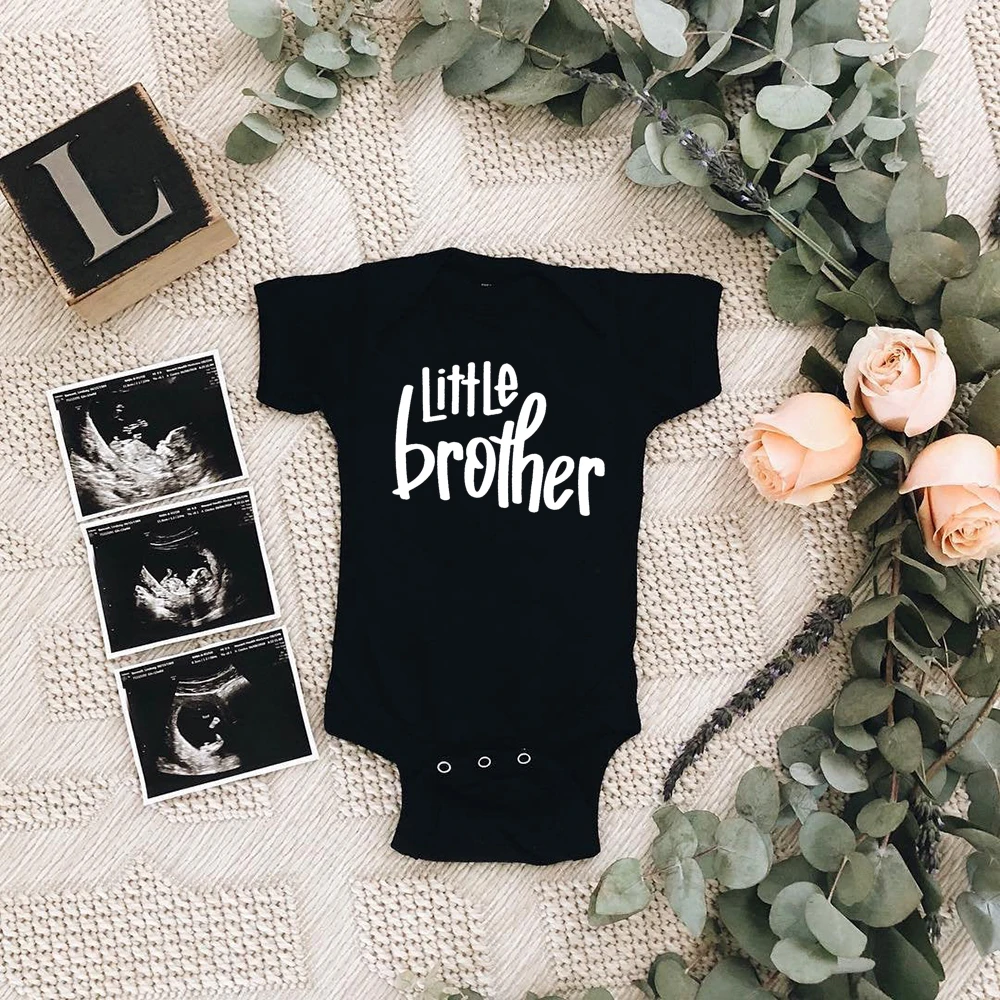 Big Sister/brother Little Brother Family Matching Baby Announcement Siblings Brothers and Sisters Tshirts Baby Romper Wear