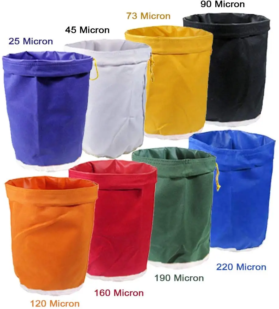 5 Gallon 8 Bags Herbal Ice Bubble Hash Bag Essence Extractor Kit Filtration Bags/Set with Free Pressing Screen and Storage Bag