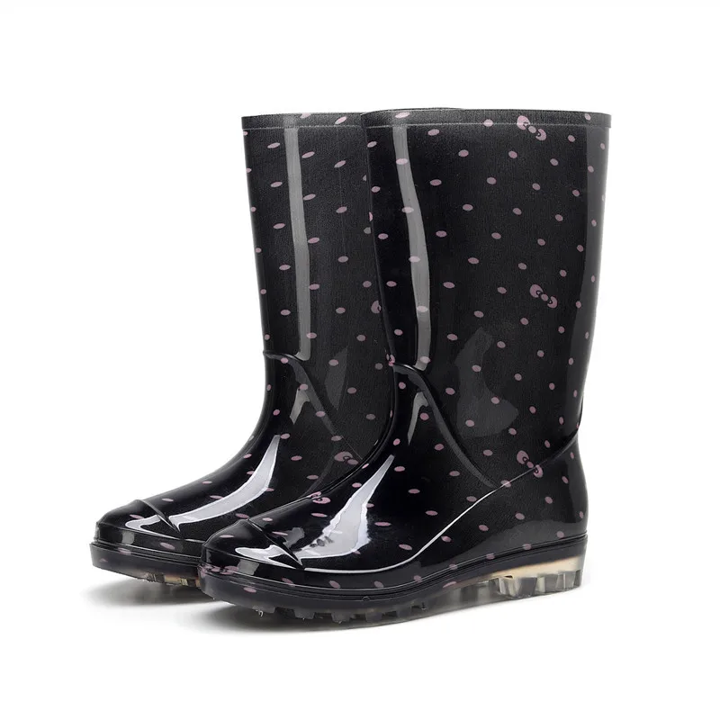 SWYIVY PVC Rainboots Women Winter Fur Warm Shoes 2020 New Female Fashion Waterproof High Boots Snow Boots Warm Shoes For Women