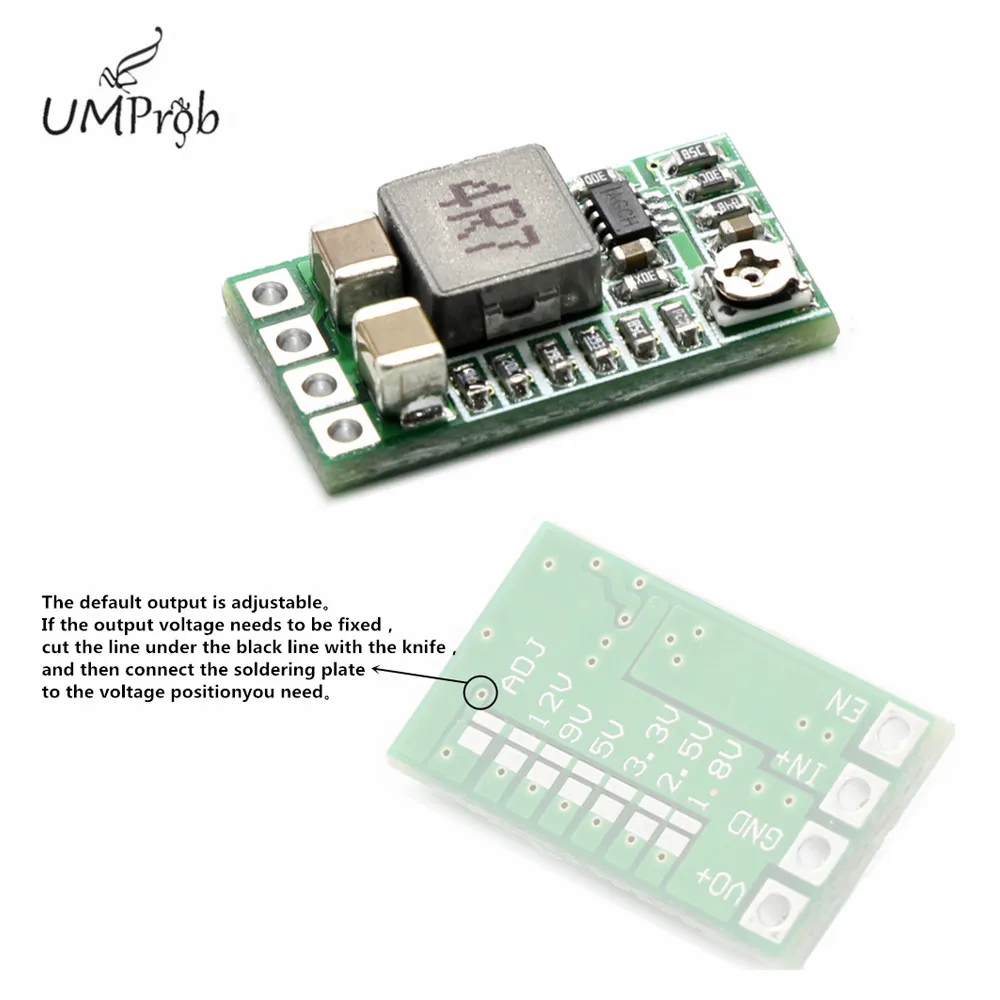 Ultra-Small Size DC-DC Step Down Power Supply Module 3A Buck Converter Adjustable 1.8V 2.5V 3.3V 5V 9V 12V