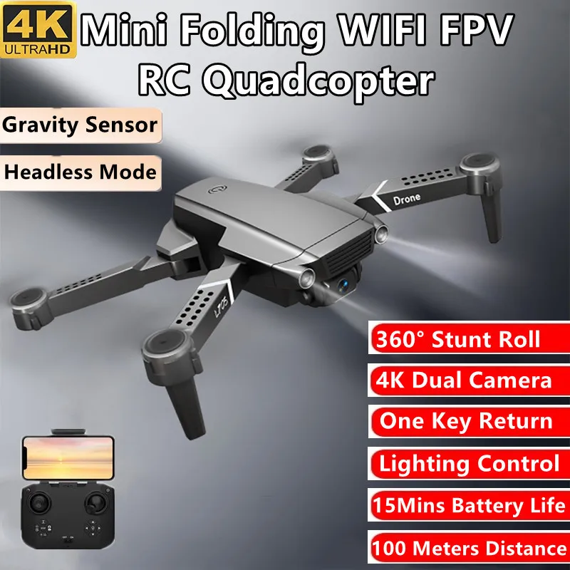 4K HD Dual Kamera WIFI FPV RC Klapp Drohne 15 Minuten Schwerkraft Sensor Headless Modus Luftdruck Feste Höhe RC Mini Quadcopter Spielzeug