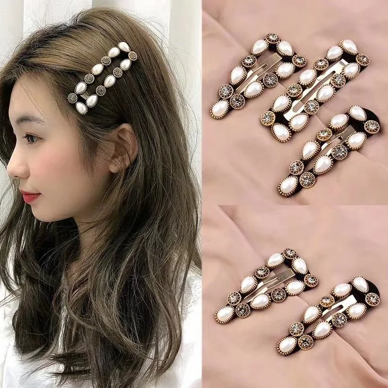 

Fashion retro pearl hairpin pin women's geometric flower headdress girl sweet and elegant hairpin hair accessories