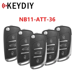 KEYDIY (5 pezzi) KD900 NB11 chiave remota a 3 pulsanti con modello NB-ATT-36 per Peugeot,Citroen,DS ecc