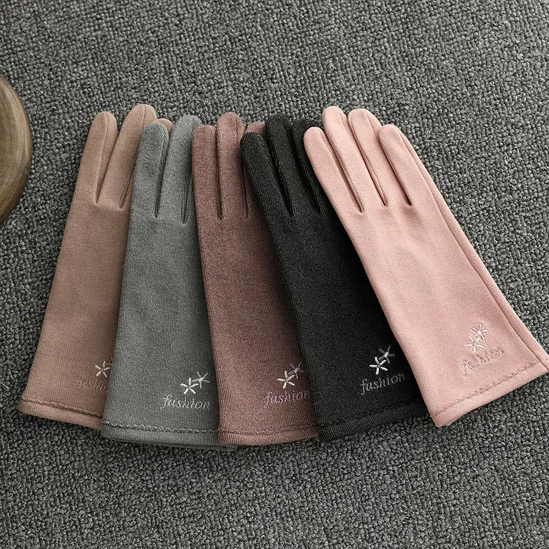 Women Winter Keep Warm Soft Breathable Touch Screen Driving Gloves Female Elegant Snowflake Embroidery Sport Cycling Mittens I14