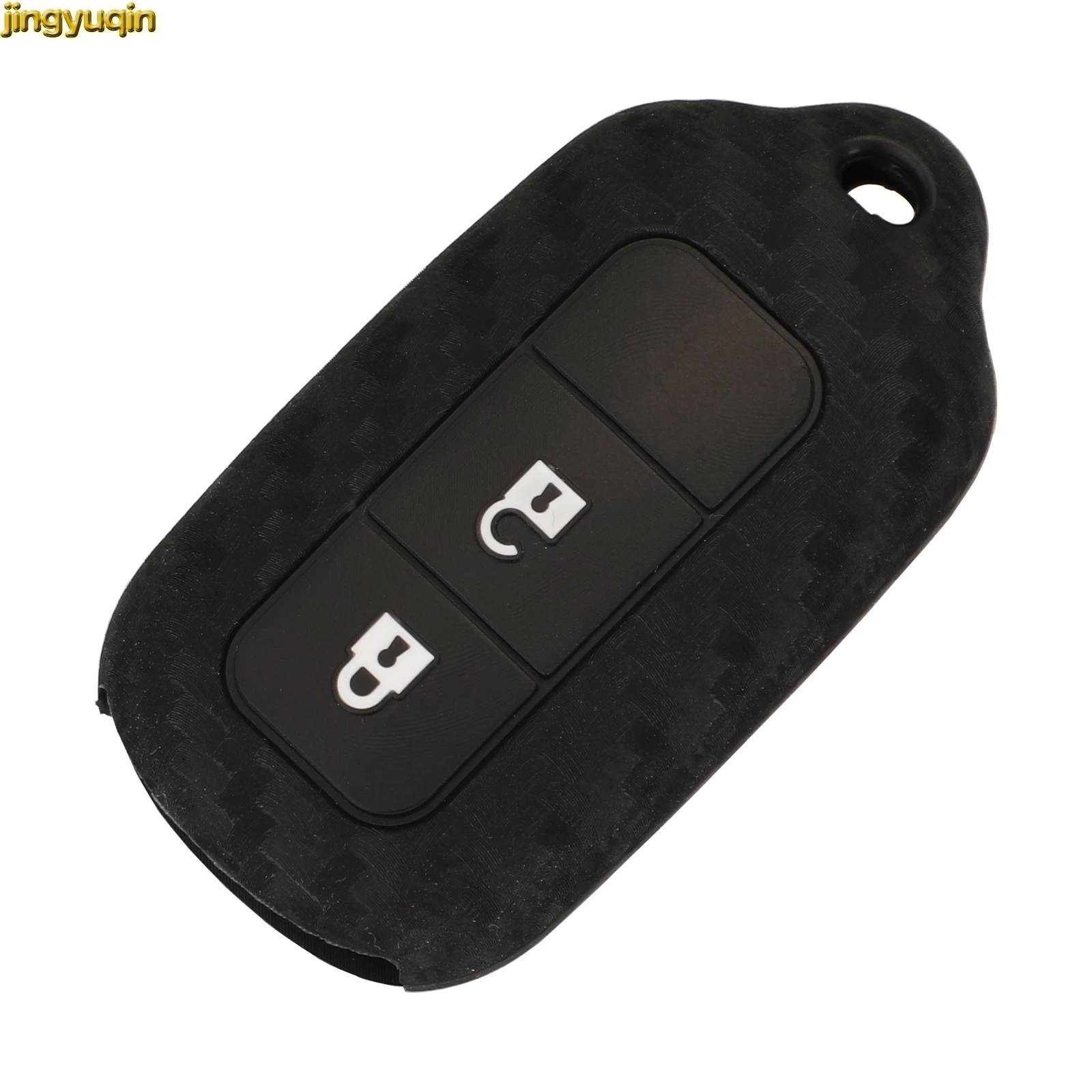 

Jingyuqin Remote Car Key Carbon Silicone Cover For Toyota Camry Highlander Prado Verso YARiS L X 2015 New VIOS