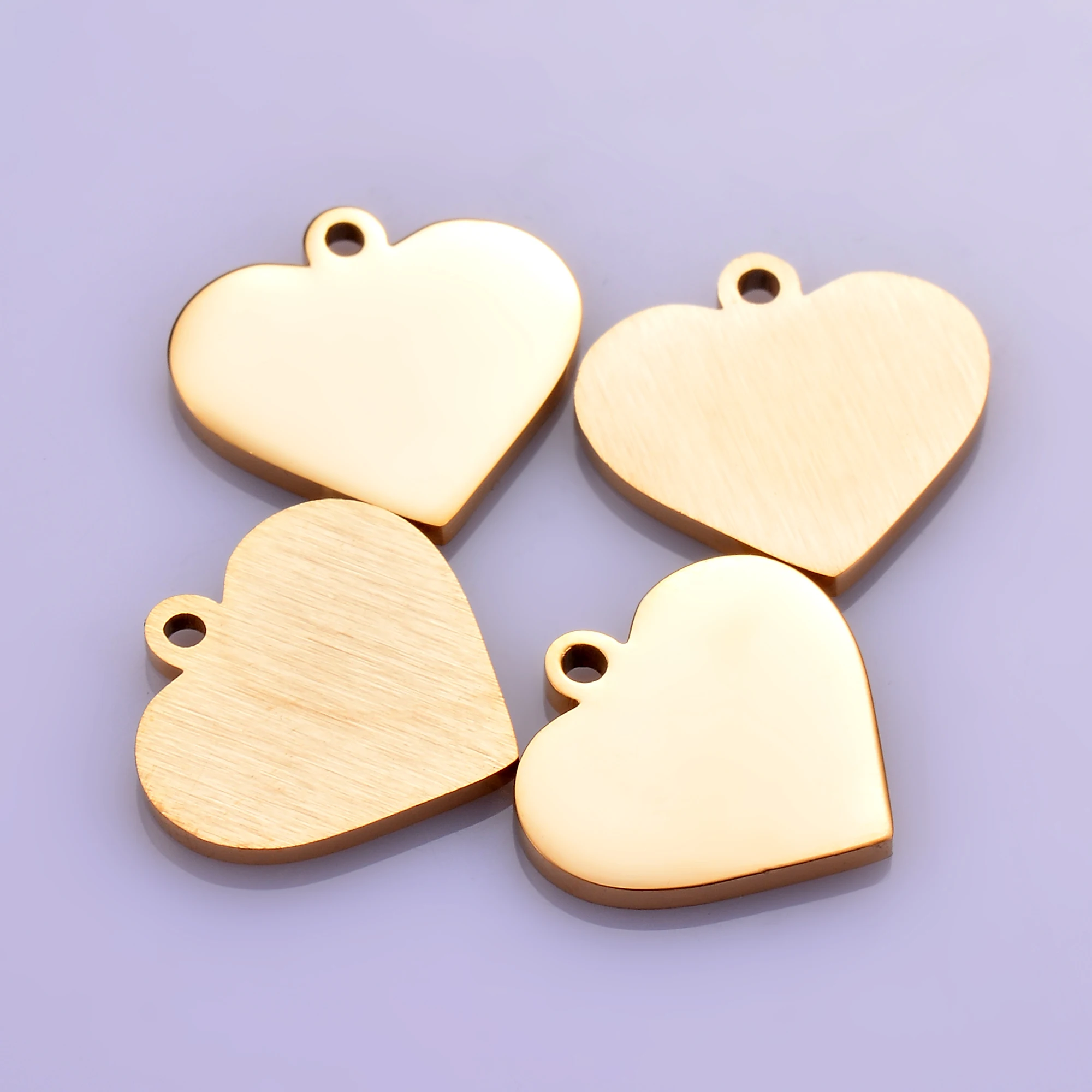 10 sztuk hurtownie 15x15mm serce Charms 3 kolory ze stali nierdzewnej puste ID nieśmiertelniki wisiorek komponenty do biżuterii, Dropshipping — zdjęcie 3