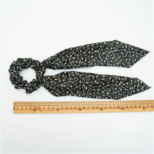 Imagen 2 del producto 2024 nueva moda estampado Floral bufanda para el cabello para mujer bandas elásticas para el cabello diadema arco cuerdas de goma para el cabello Scrunchie lazos para el cabello para niñas