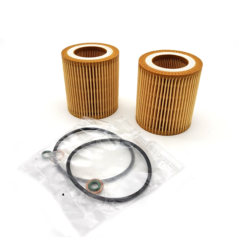 2PCS Car Oil Filter Kit For BMW E60 E61 E84 E85 E91 E92 E93 128i 135i 525i 1 3 5 series 11427566327