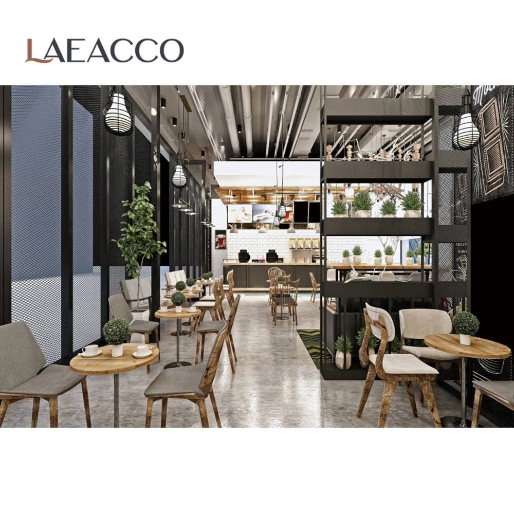 Laeacco อิฐสีเทาสีเทา Modern Attic Loft ชั้นวางของการถ่ายภาพพื้นหลังภายในบ้านฉากหลังถ่ายภาพ Photo Studio