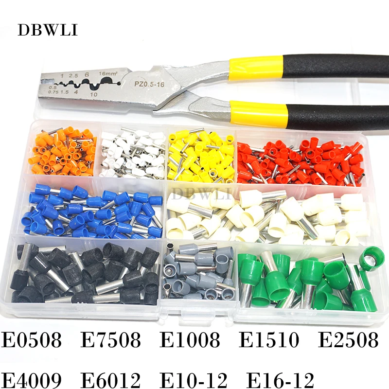 Ferrule Crimping Tool Kit-Ferrule Crimper Plier Wire Ferrules Crimp Wire Ends Terminals E0508 E1008 E2508 4009 6012 10-12