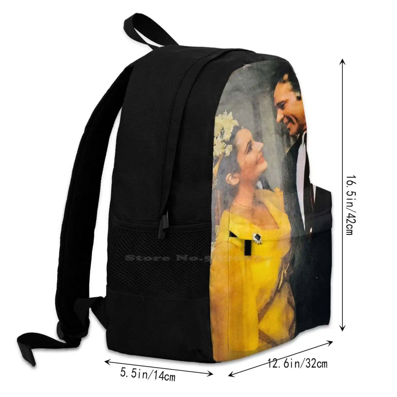 Miss Elizabeth Taylor And Mr. Richard Burton Get Married Teen College Student Backpack Laptop Travel Bags Elizabeth Taylor