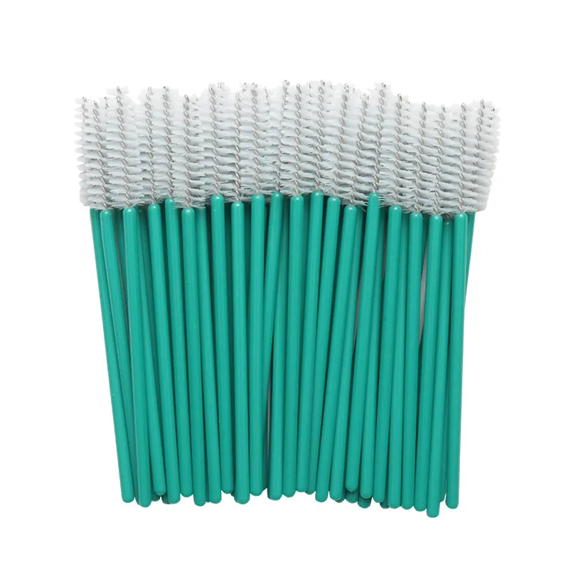 Varitas desechables de rímel de nailon, pinceles de mango azul, pinceles de maquillaje, herramientas de extensión de pestañas, 50 Uds.