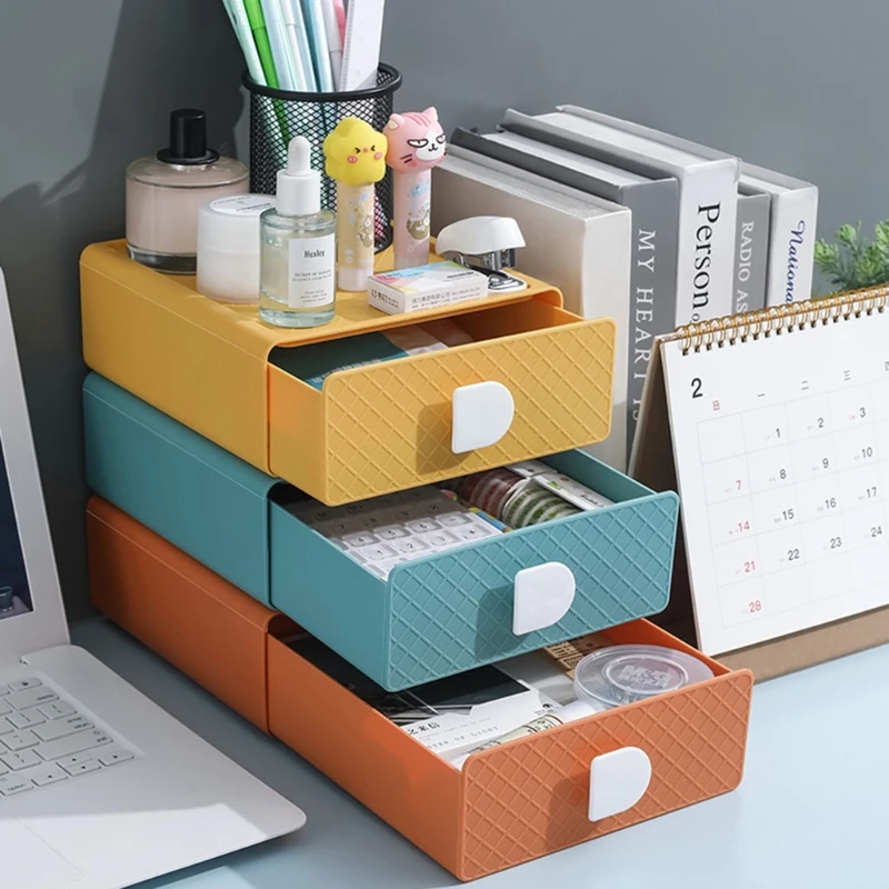 

Desktop Cabinet Storage Organiser Box Home Office Stationery Organizer Colorful Drawer Type Office Desk Rack