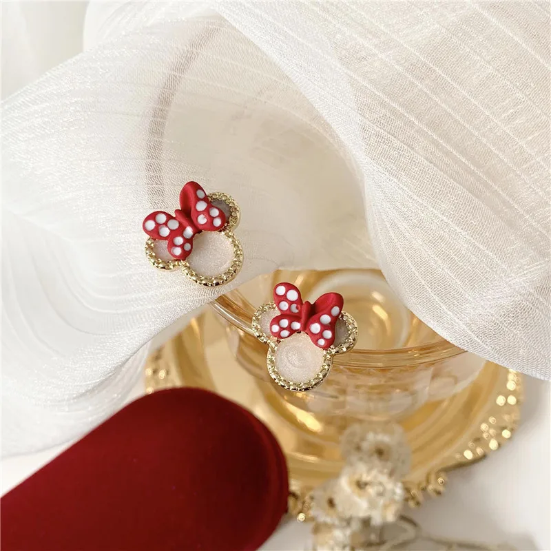 Tiny Mickey Clip Earrings for Women Kids Earring Small Animal Mini Mouse Ear Clip Earring No Piercing Cartoon Movie Jewelry